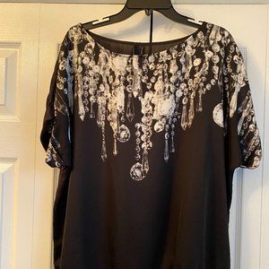 she said Evening Blouse w/ Crystal Design Size XL